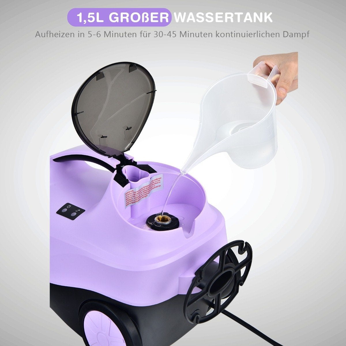 Steam cleaner with 19 accessories steam mop 2000W floor steam cleaner up to 108℃ purple
