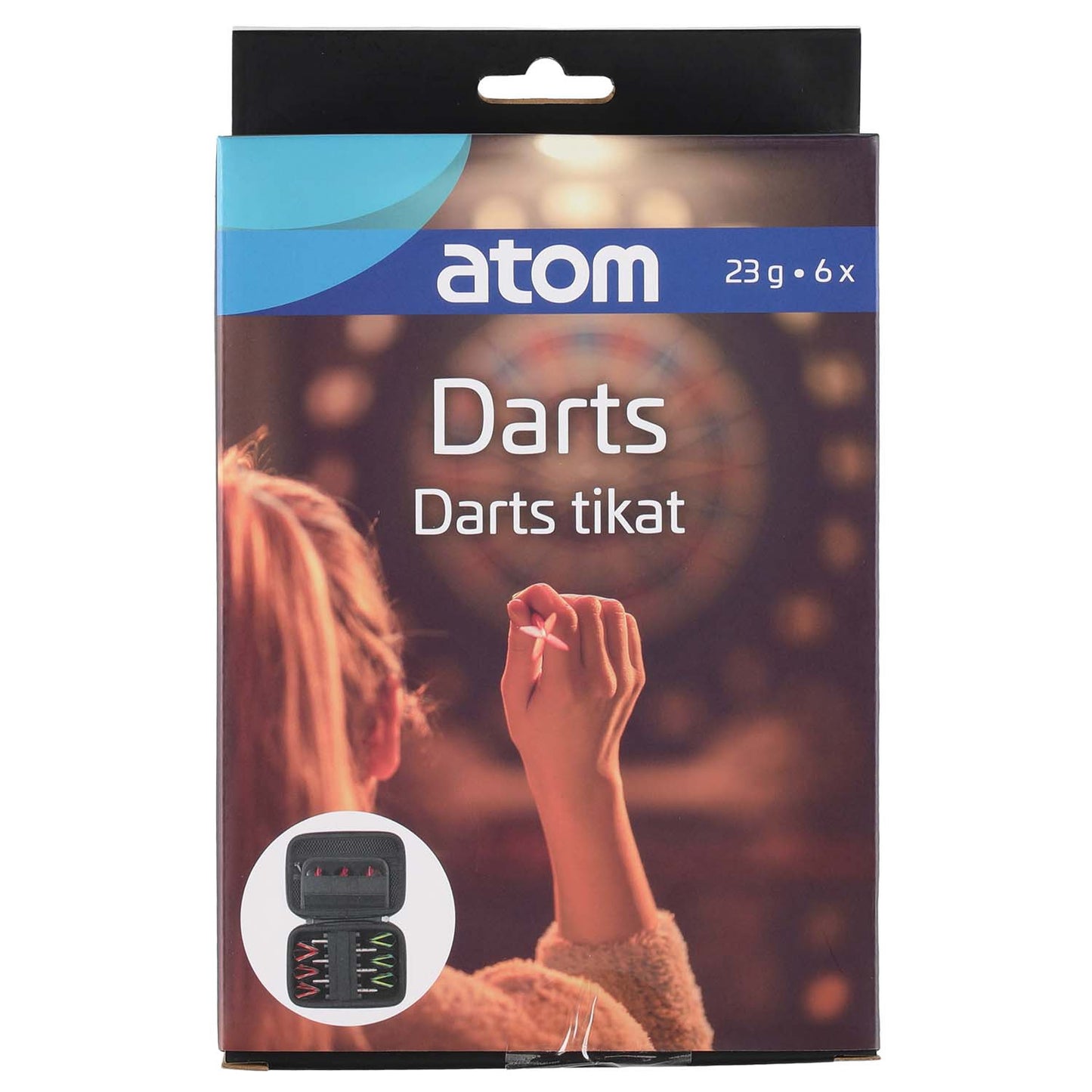 Steel Darts Set, 23g, 6 Pieces with Case