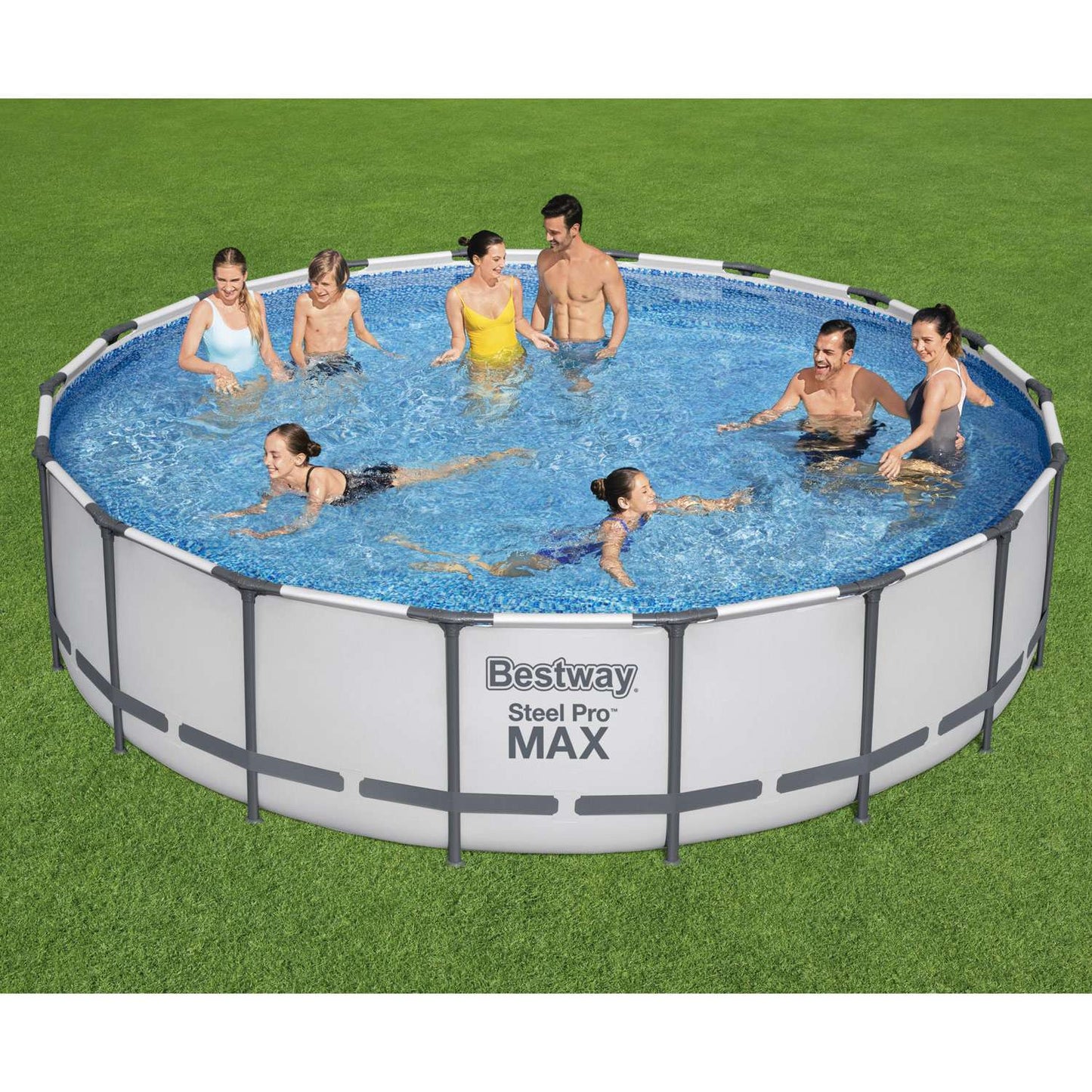 Steel Frame Above Ground Pool, 5.49m x 1.22m, Easy Setup
