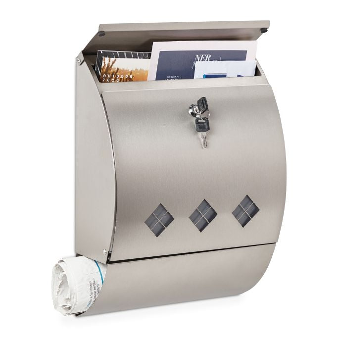 Steel Mailbox with Newspaper Compartment