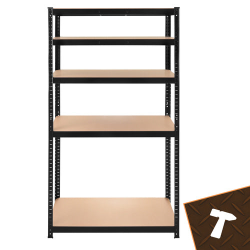 Steel Storage Rack, 5 Shelves, 180x90x40 cm, Black