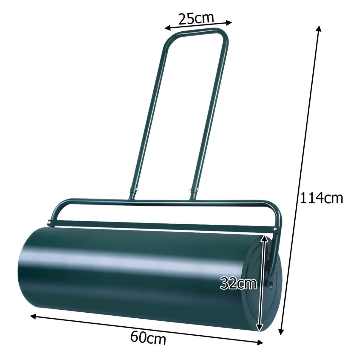 Steel lawn roller with water and sand roller Lawn roller with heavy roller Hand roller with U-shaped handle Green