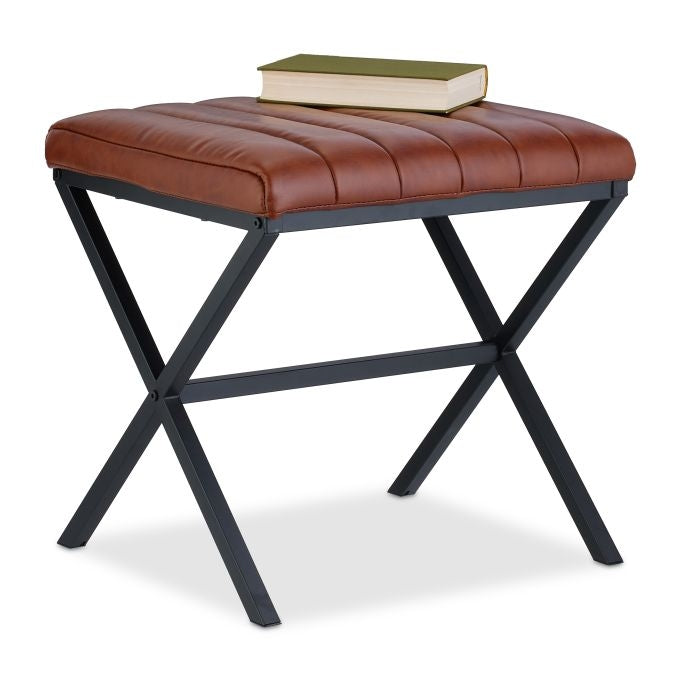 Stool with artificial leather cover