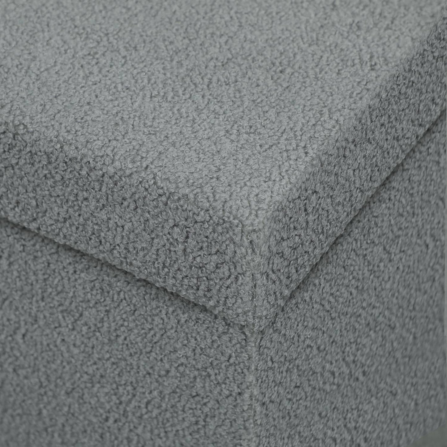 Storage Ottoman, Upholstered Bench with Lid, Dark Gray