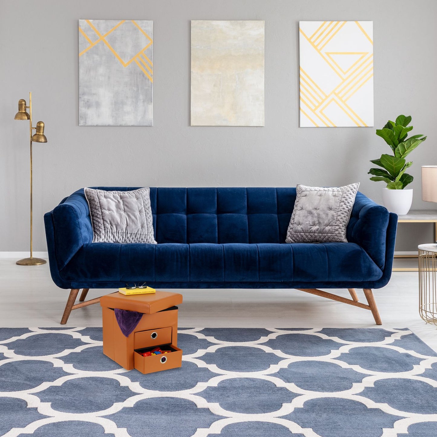 Storage Pouffe with Drawers