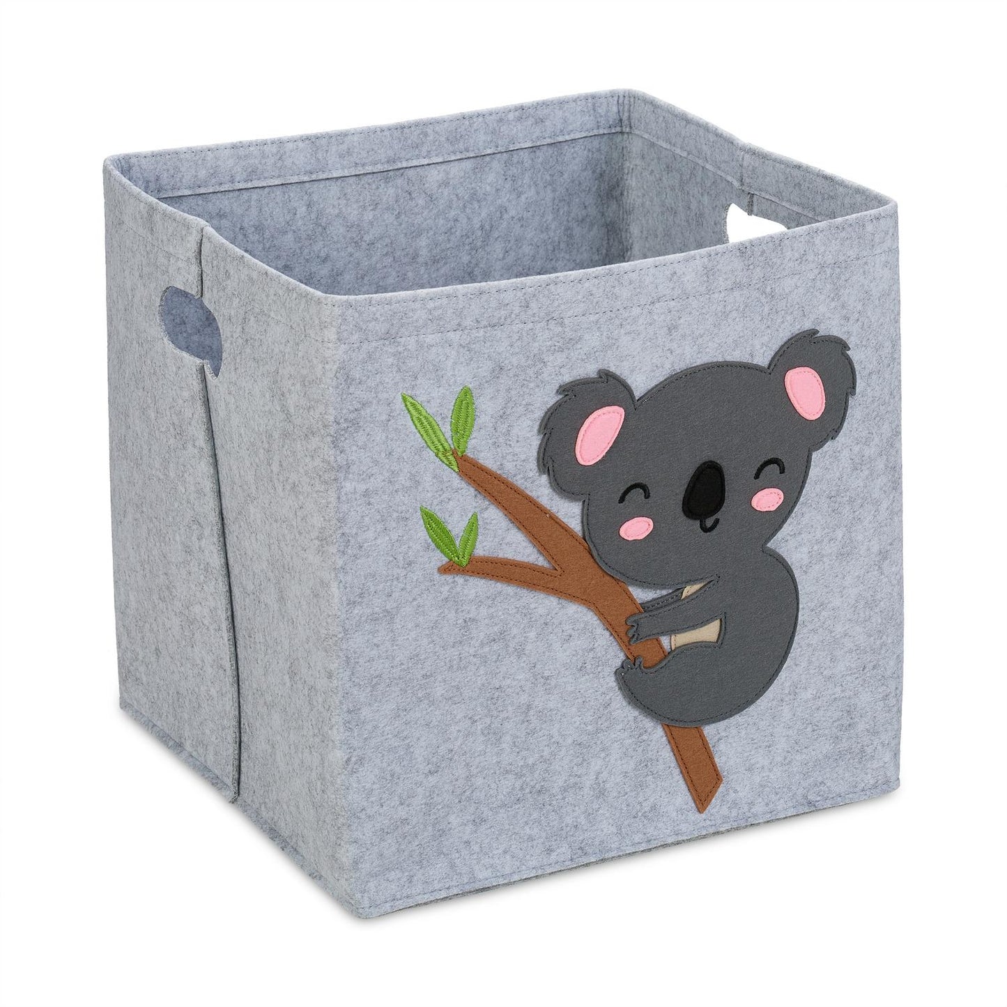 Storage basket in felt with animal motifs