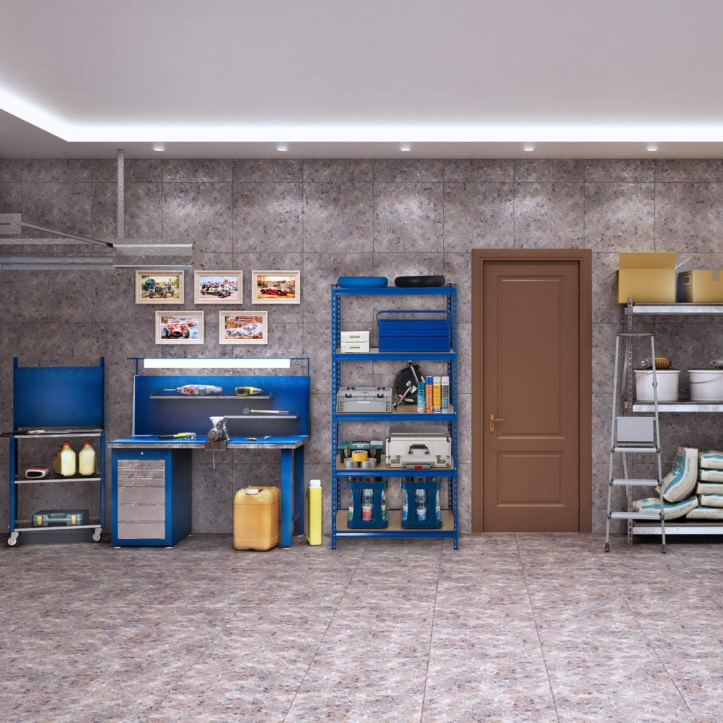 Storage shelf 1325 kg blue