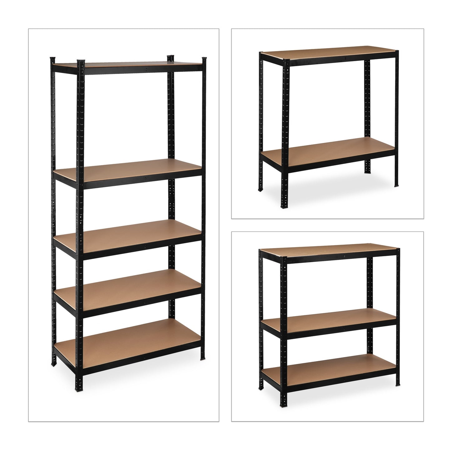 Storage shelf 220 cm high, black
