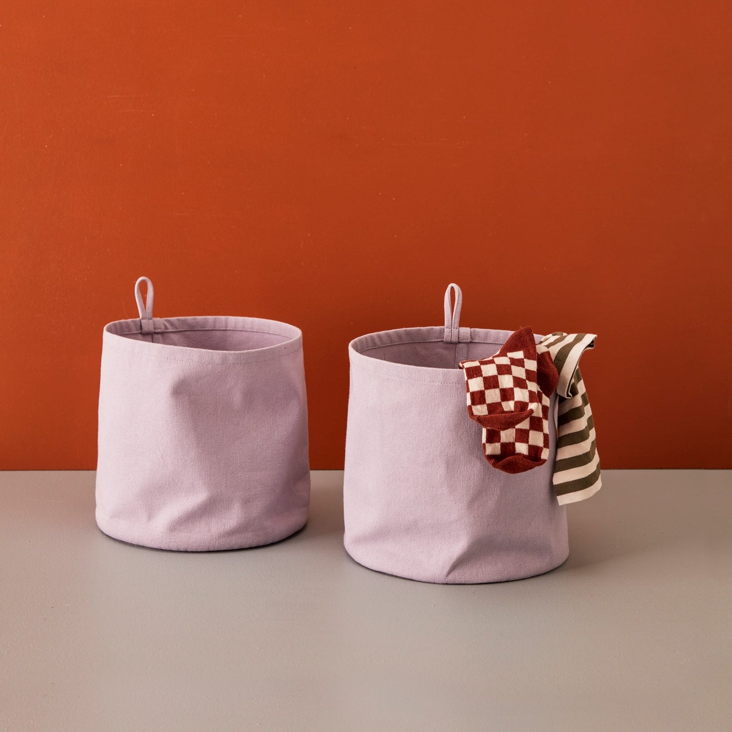 Storage textile cylinder 2-pack purple