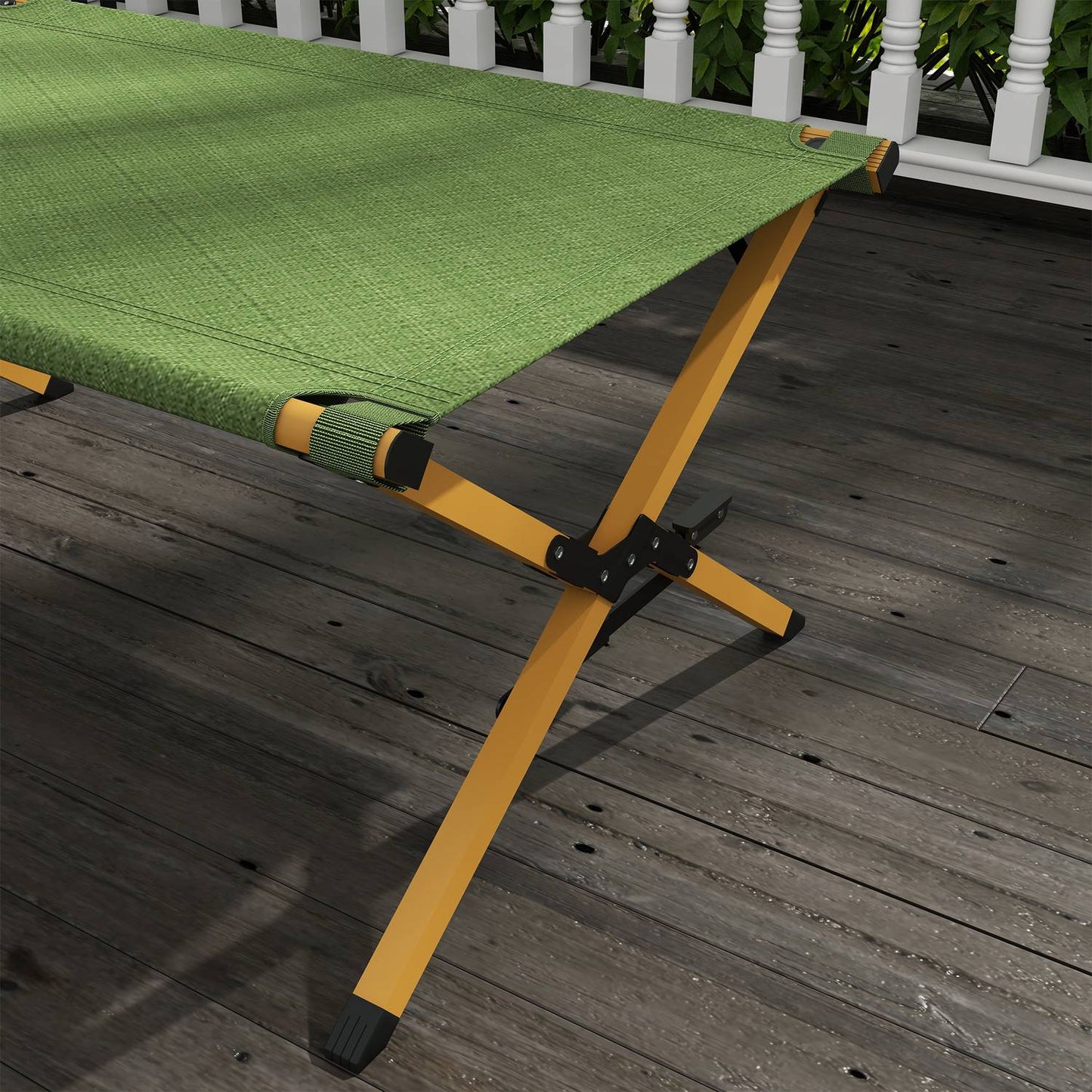 Folding sun lounger with side pocket, dark green