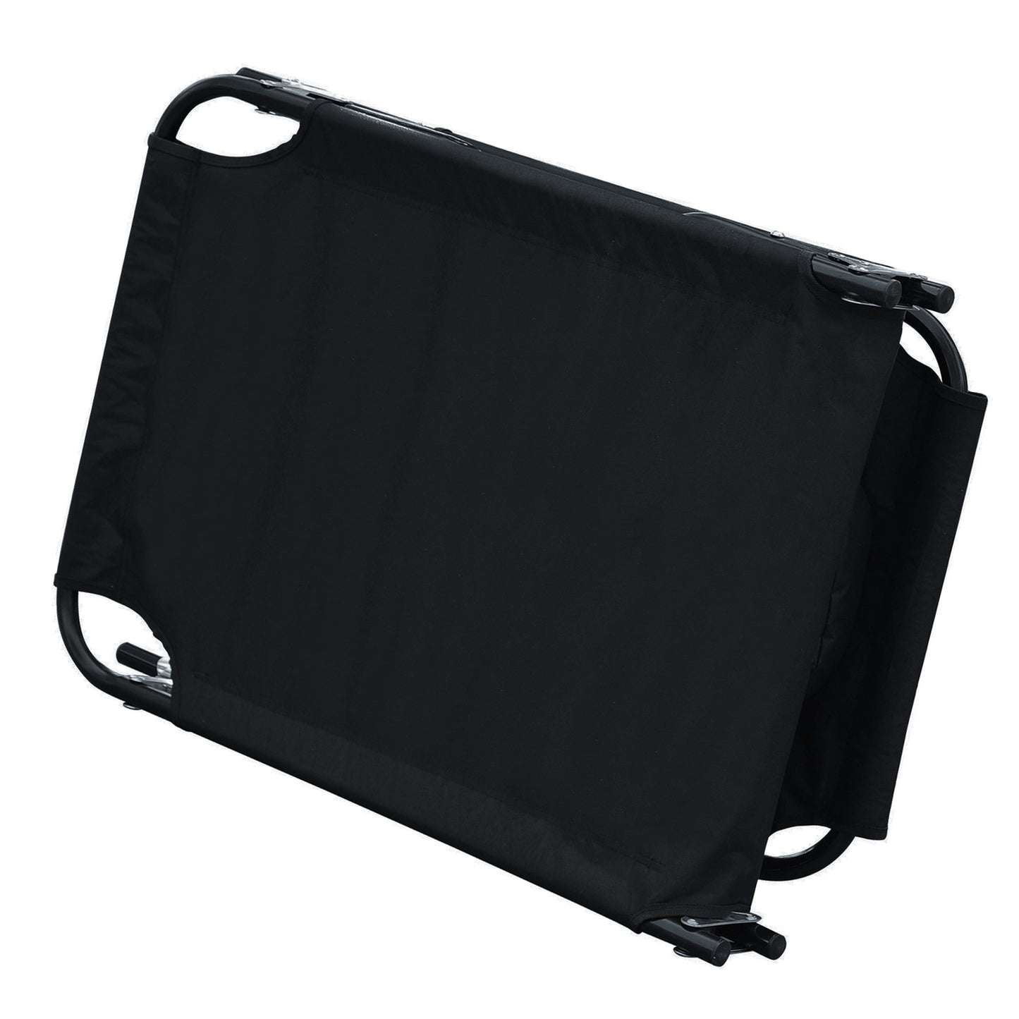 Black sun lounger with face opening for relaxation