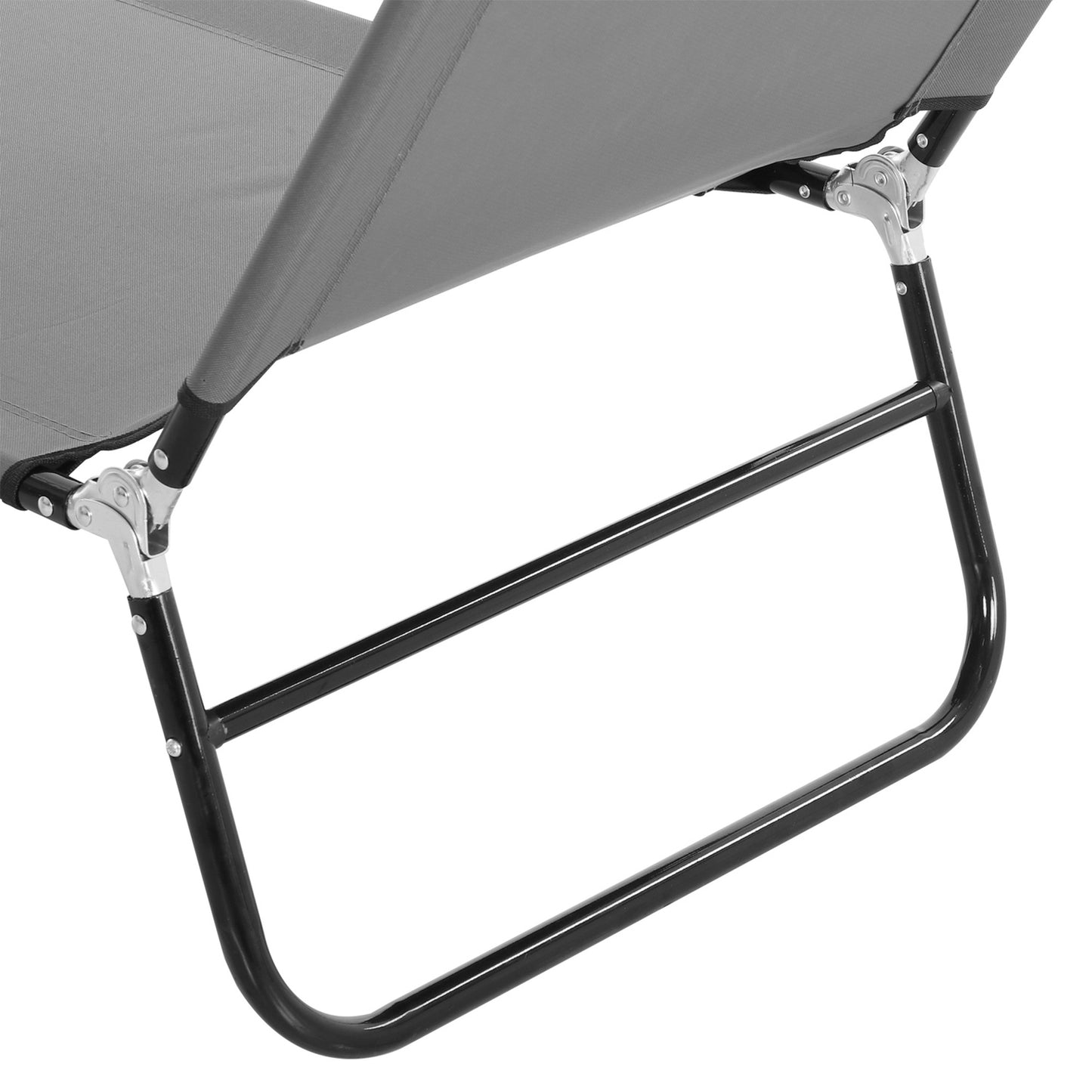 Adjustable sun lounger in steel - Grey, 188 x 56 x 28 cm