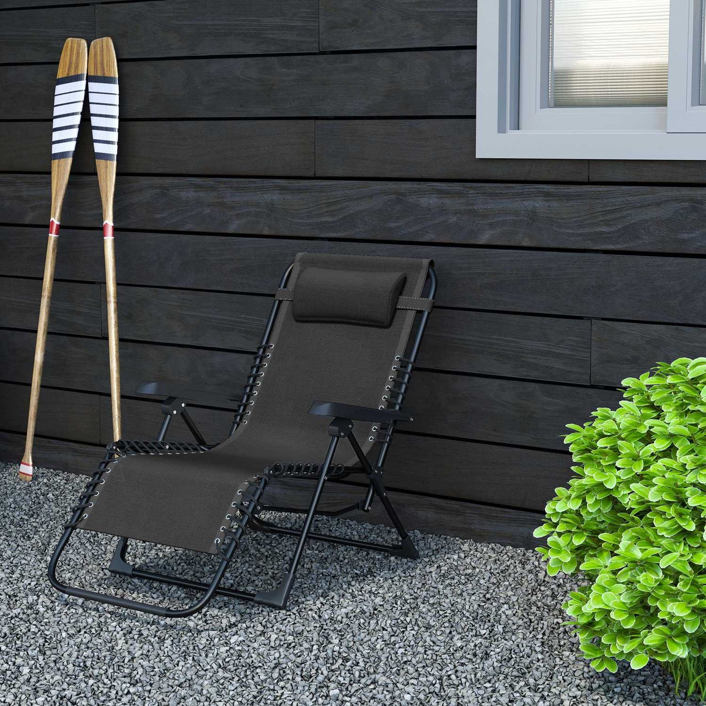 Folding sun lounger, adjustable, weatherproof, 120 kg capacity