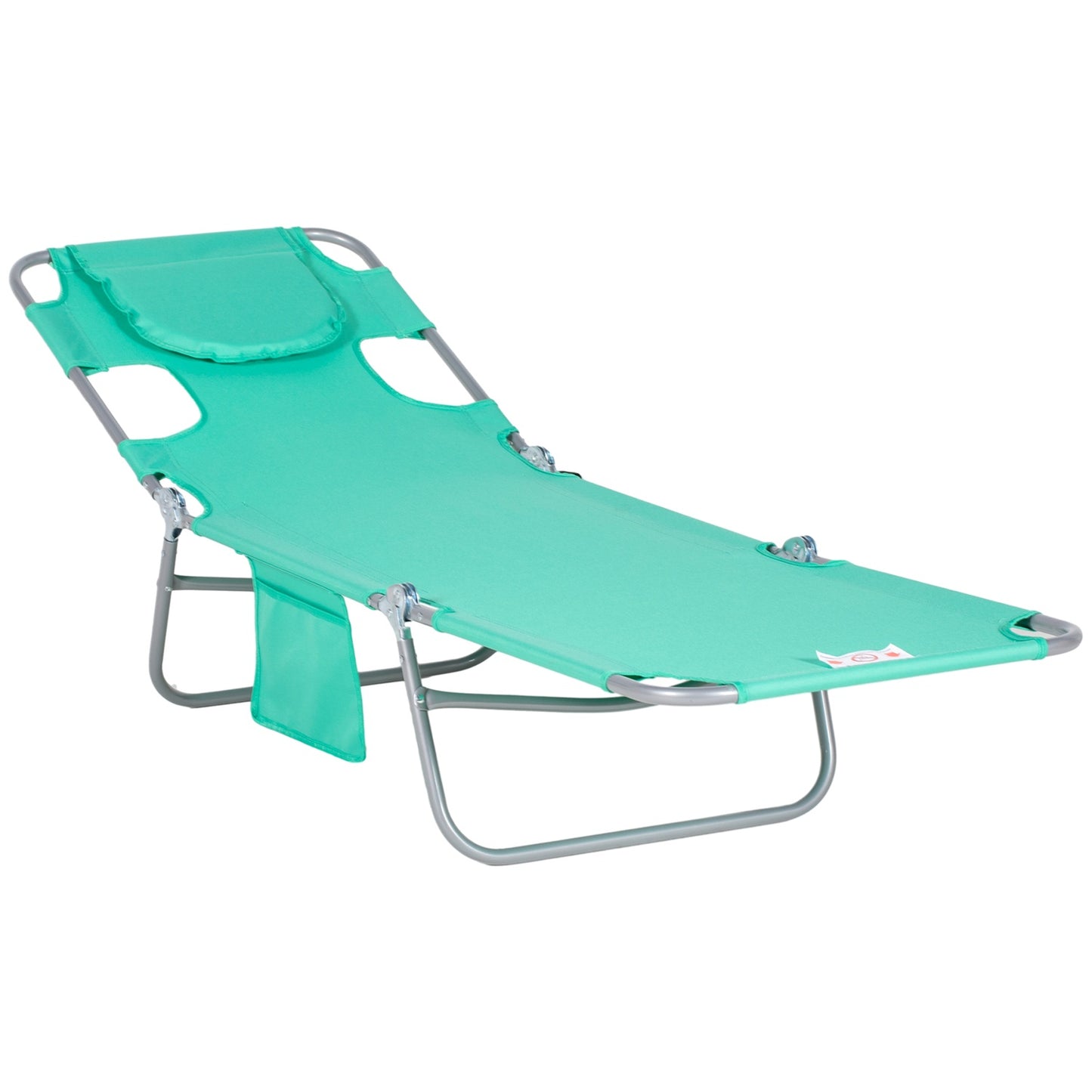 Folding garden sun lounger, 5 positions, weatherproof, green
