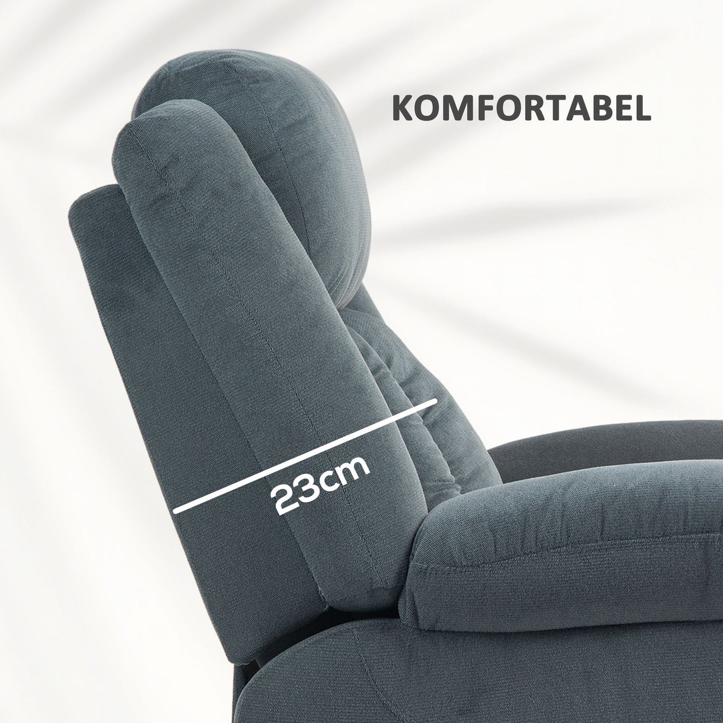 Electric recliner with remote control and side pocket, gray velvet