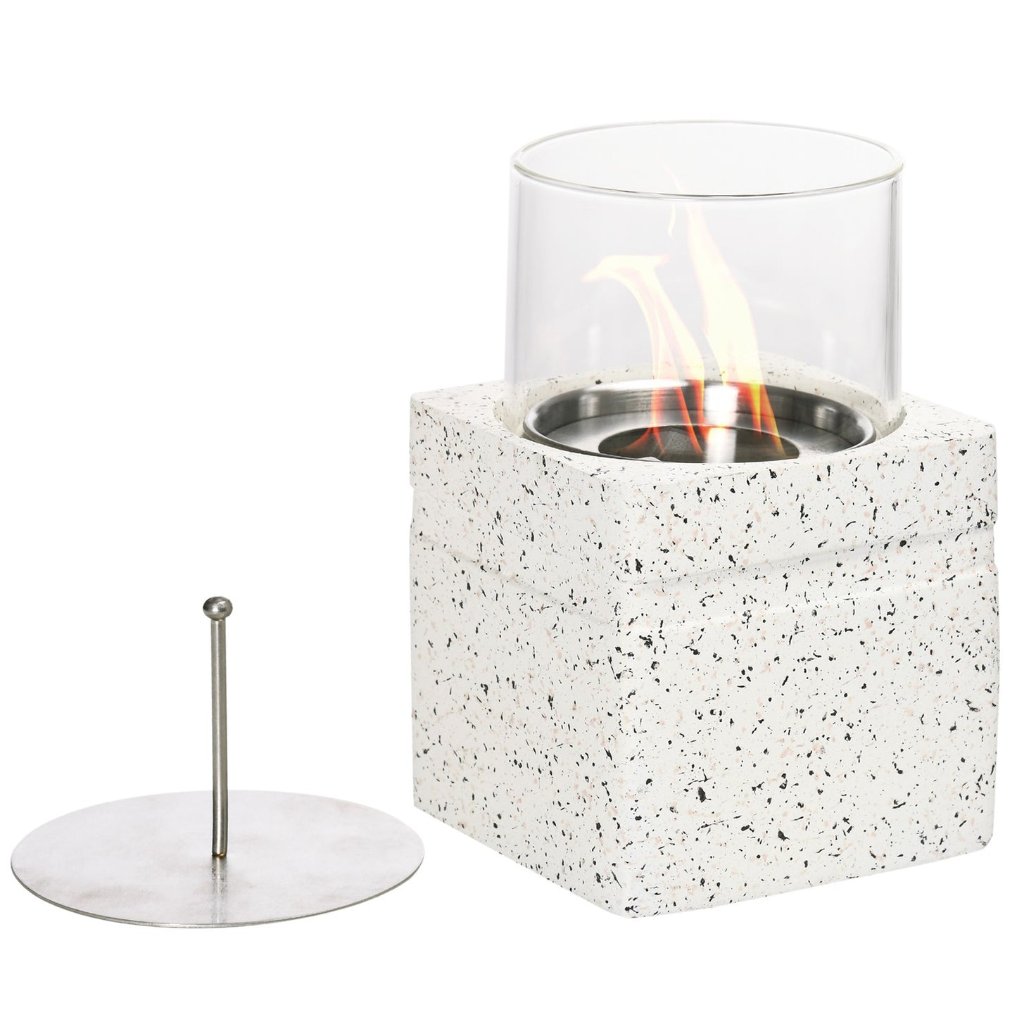 Portable Gray Table Fire Bowl - Indoor/Outdoor Fireplace