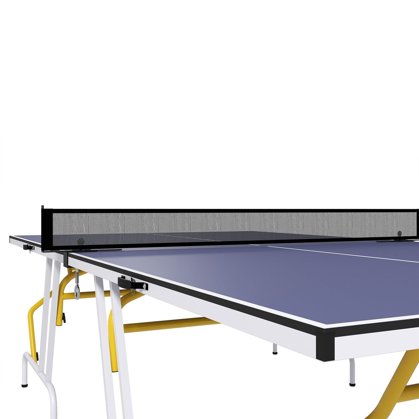Folding table tennis table with net, bats & balls - Blue