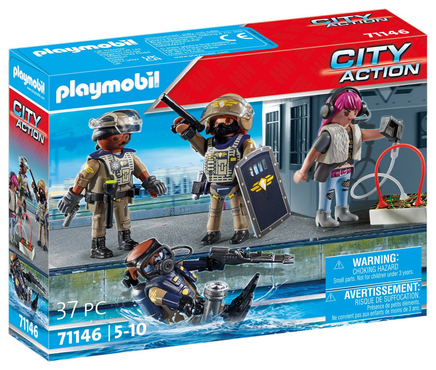 Tactical Unit Figure Set for City Action Playtime, 6 Pieces