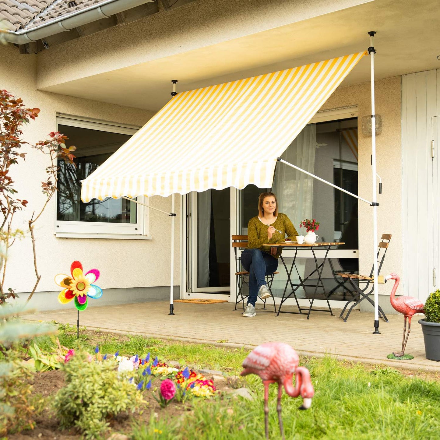 Telescopic roof Yellow/White