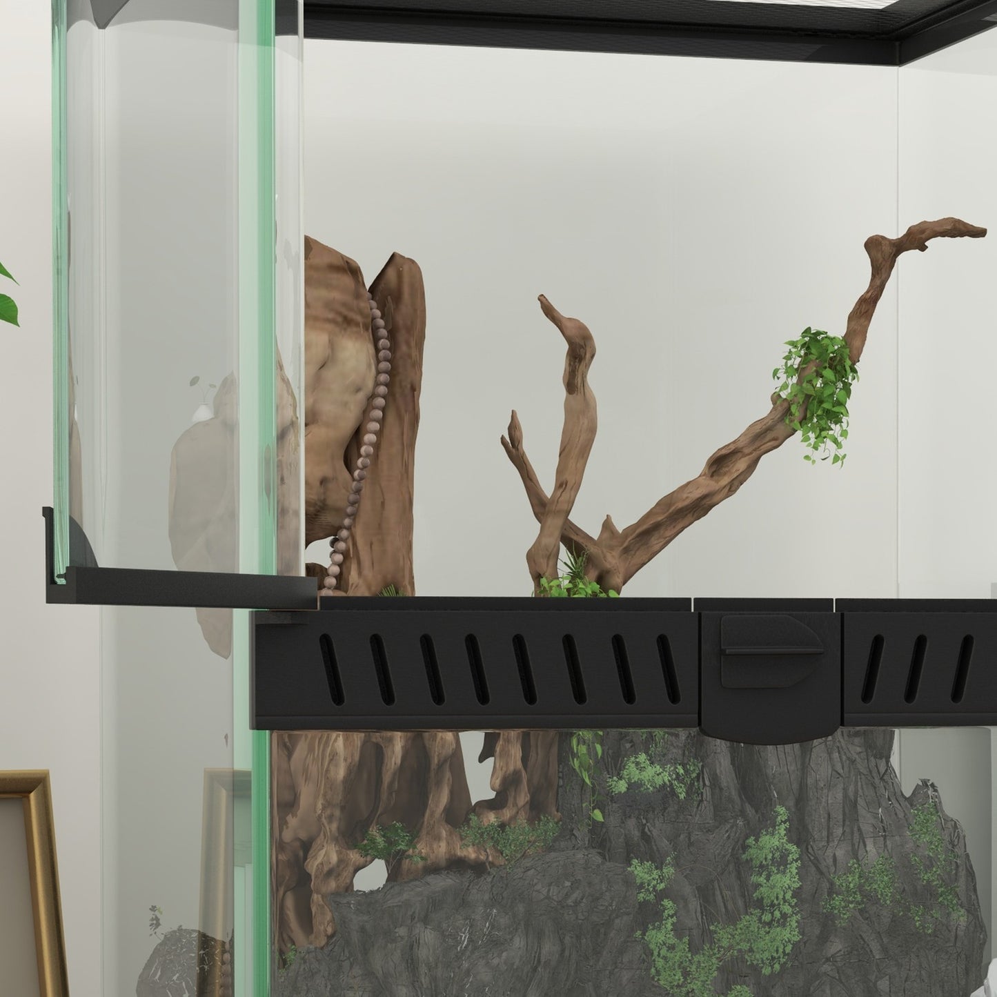 Glass terrarium for reptiles, escape-proof, 120L, 45x45x60cm