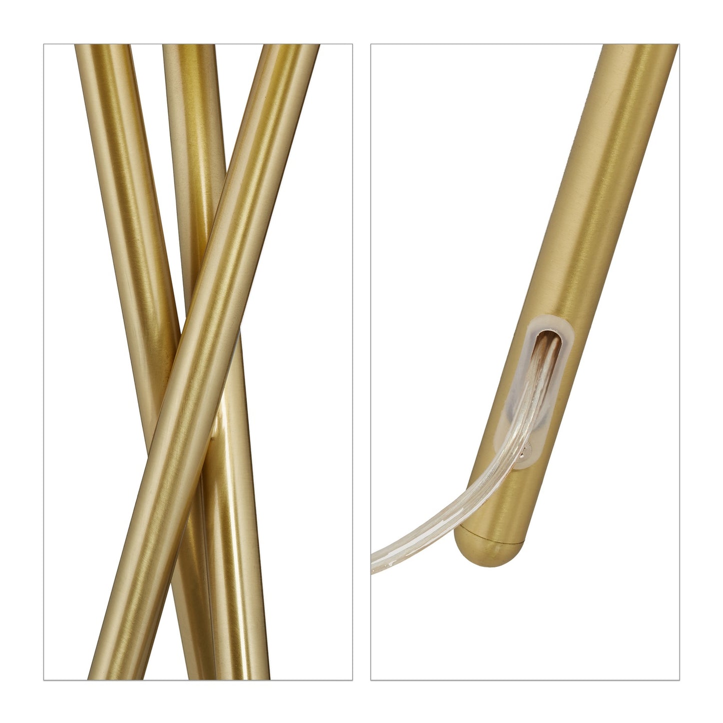 Three-legged floor lamp in white & gold