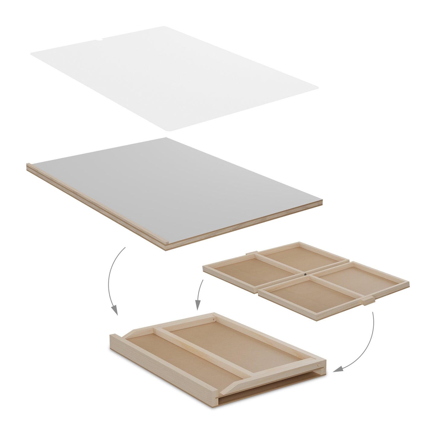 Tilting puzzle board for 1000 pieces