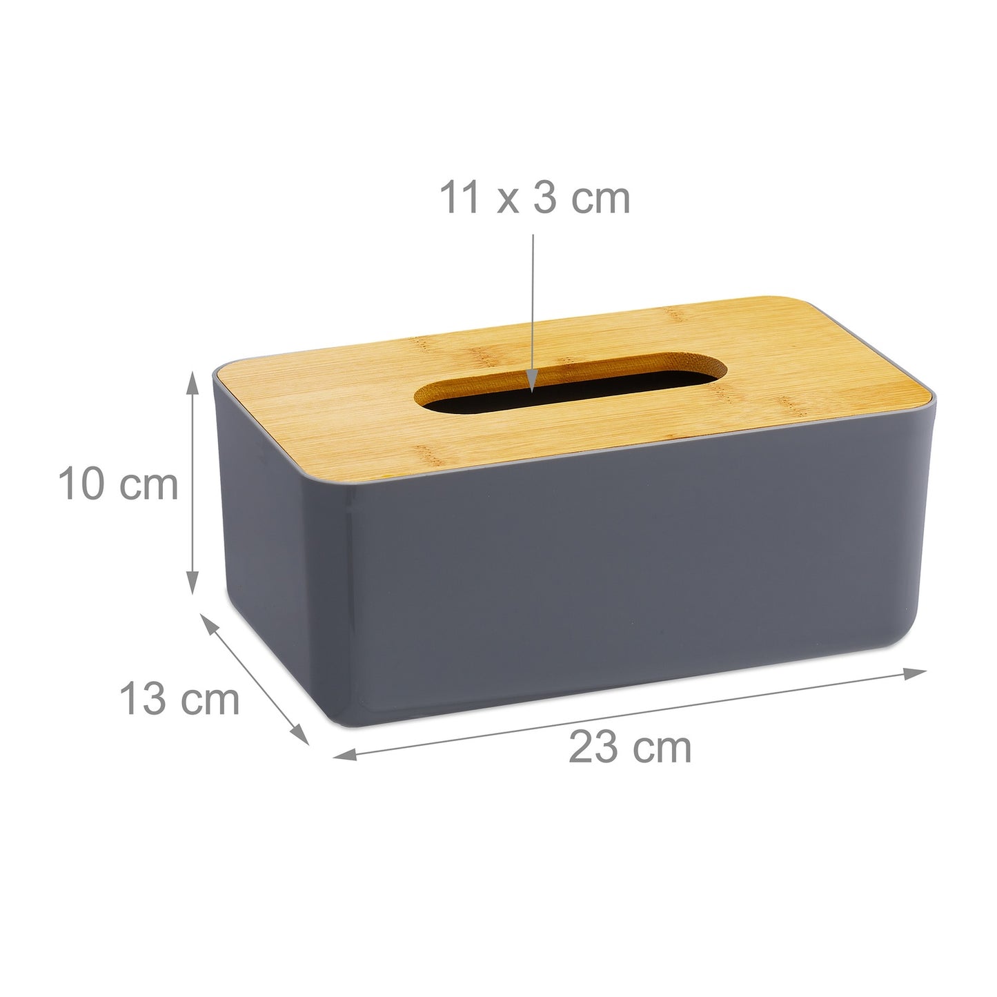 Tissue box with bamboo lid