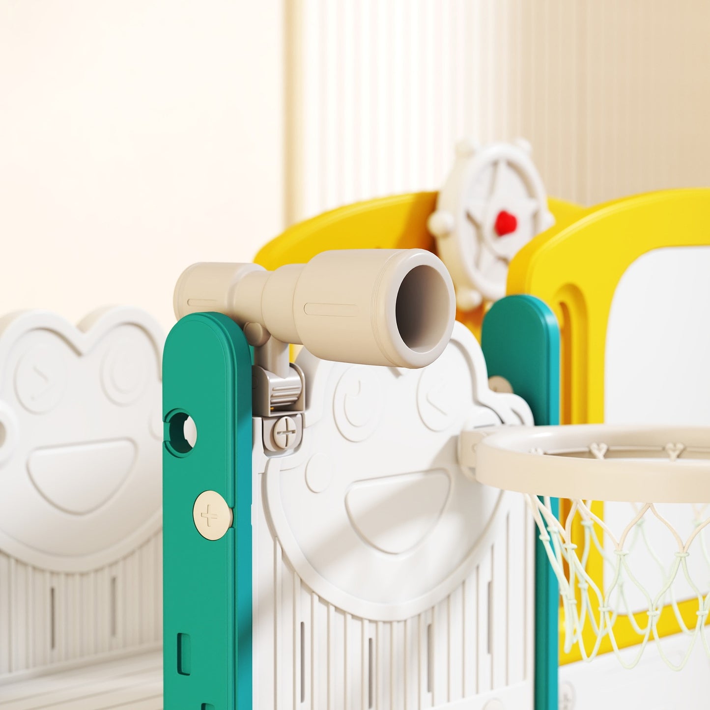 Toddler 7-in-1 Slide Set with Basketball Hoop, Indoor/Outdoor