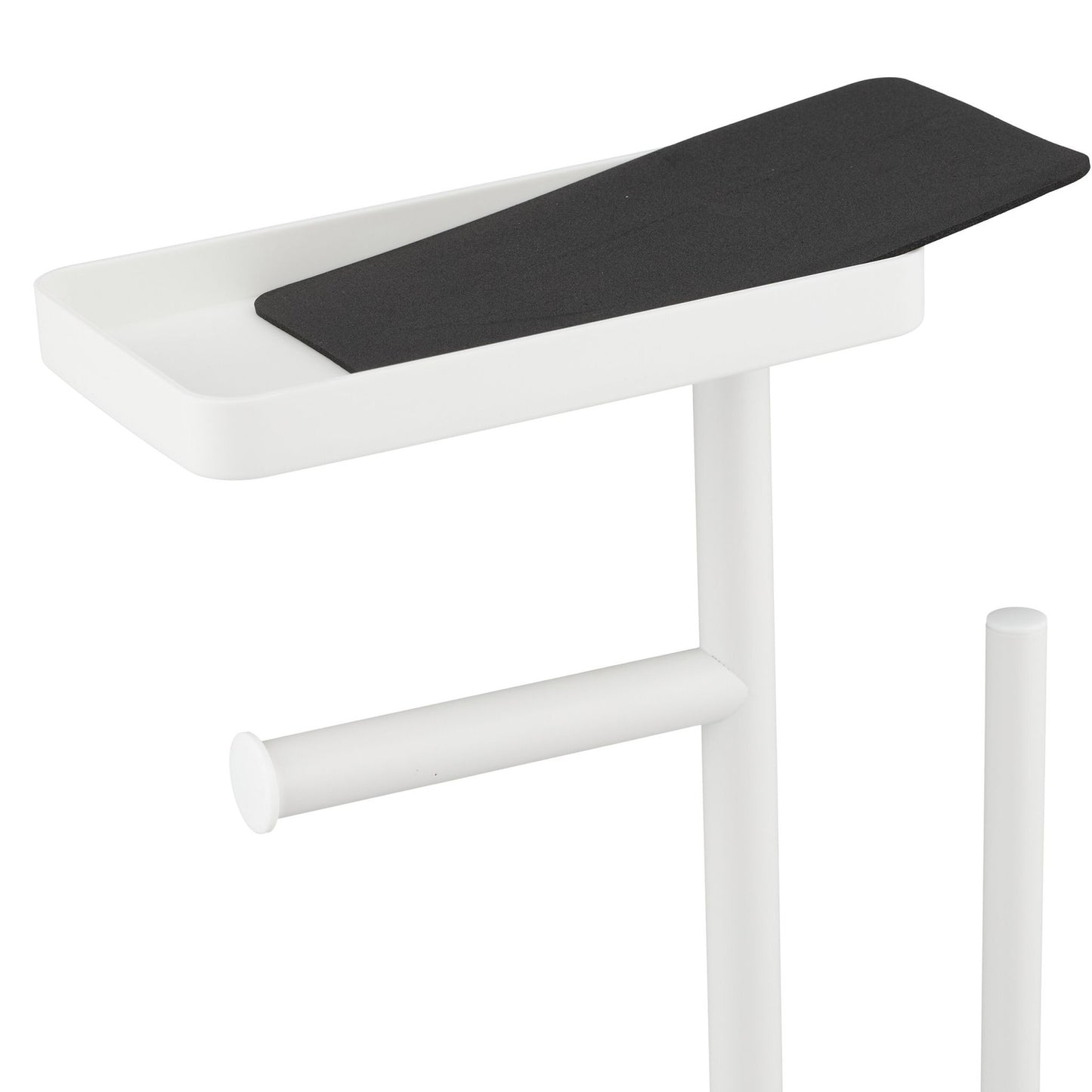 Toilet Paper Holder with Shelf and Brush – Metal