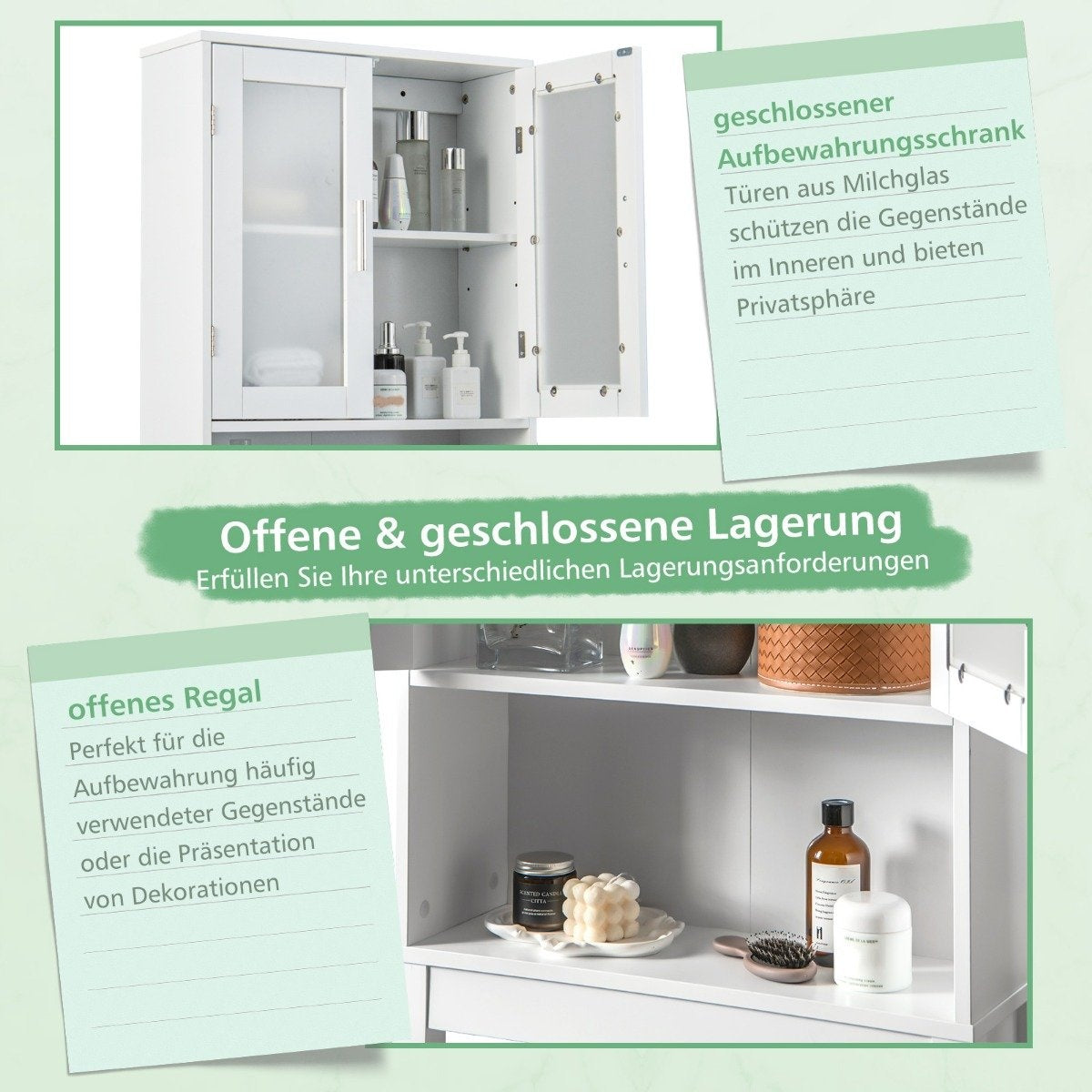 Toilet cabinet freestanding bathroom toilet shelf above toilet 58 x 19 x 170 cm white