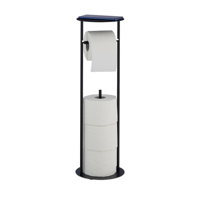 Toilet paper holder with shelf