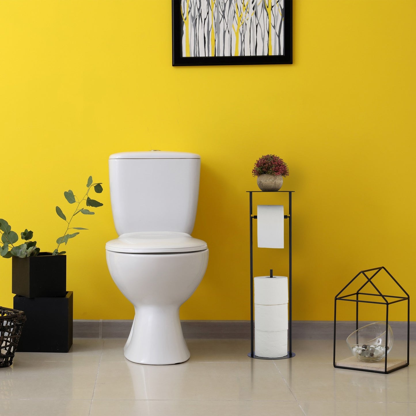 Toilet paper holder with shelf