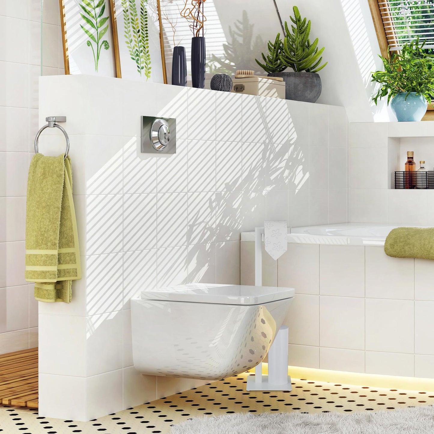 Toilet seat in white
