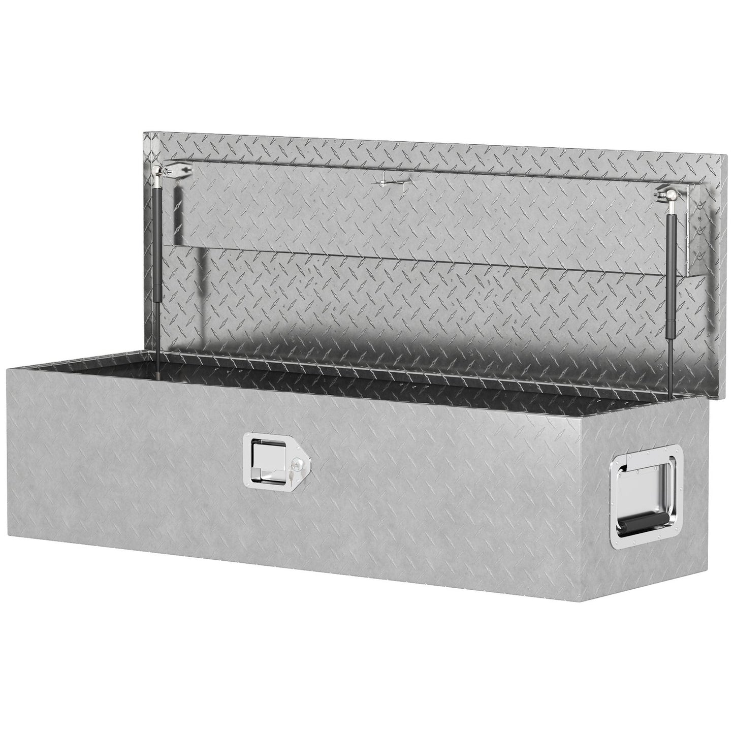 Aluminum tool box with lock and side handle, 99 x 33 x 25.5 cm