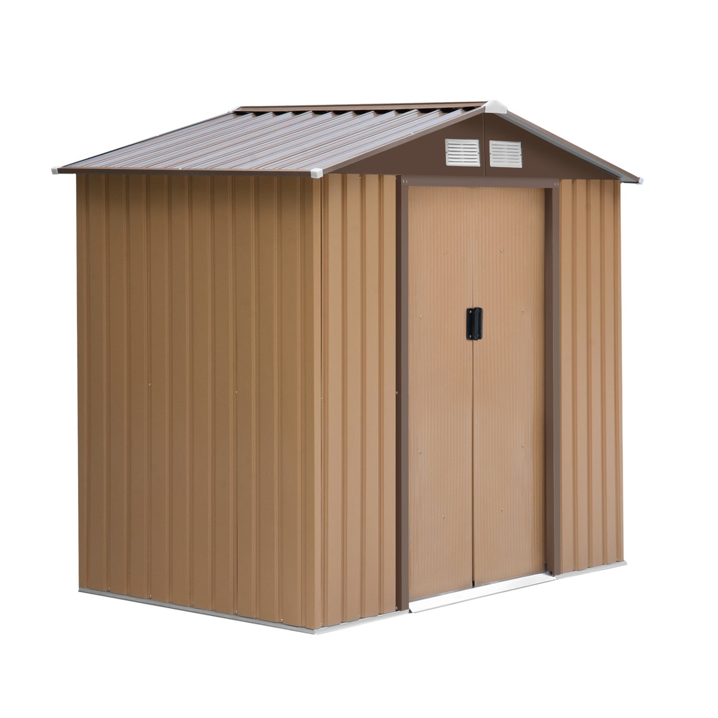 Steel tool shed with sliding doors and floor, 213x130x185 cm