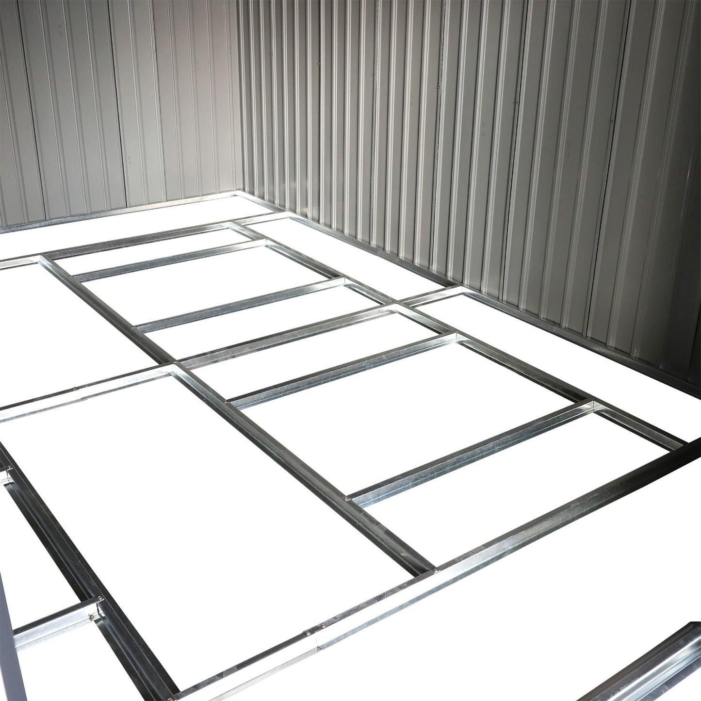 Metal garden shed with foundation, charcoal grey, 340x386x200 cm