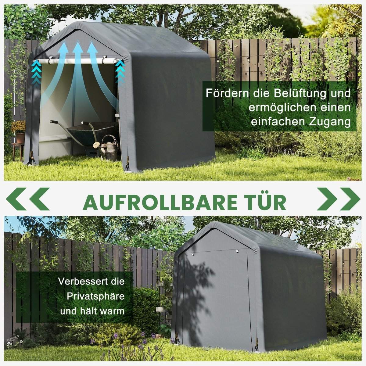 Tool shed, bicycle garage, tool shed, tent garage, garage tent, storage tent 195 x 240 x 214 cm