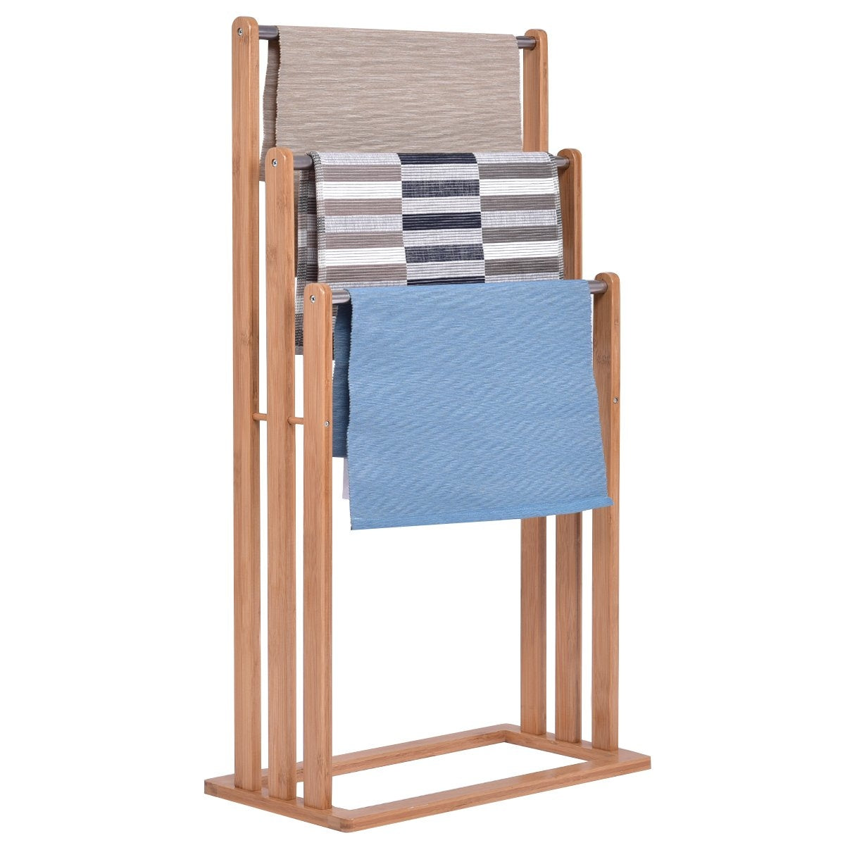 Towel rack, towel rack, standing towel rack, 3 bars, freestanding bamboo