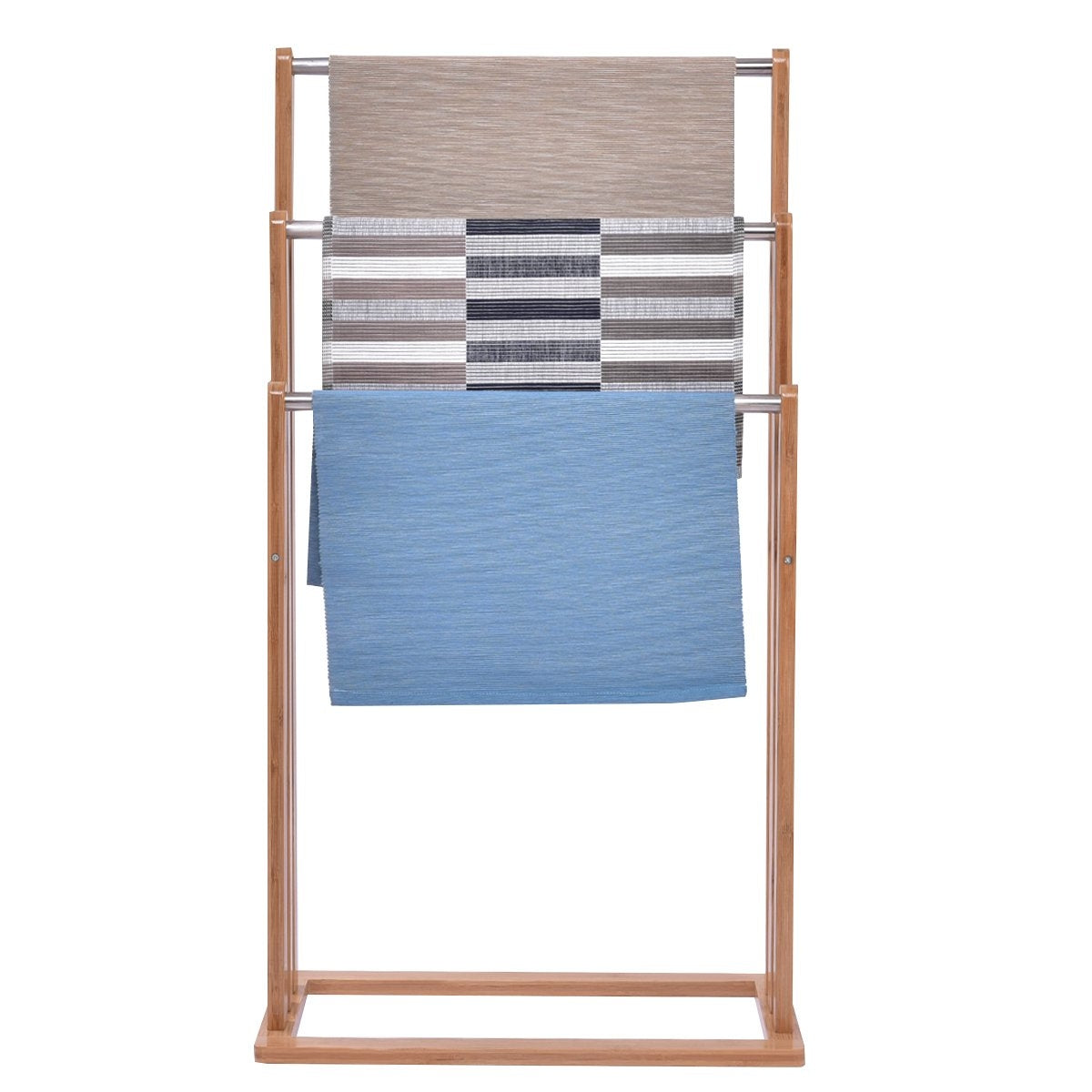 Towel rack, towel rack, standing towel rack, 3 bars, freestanding bamboo