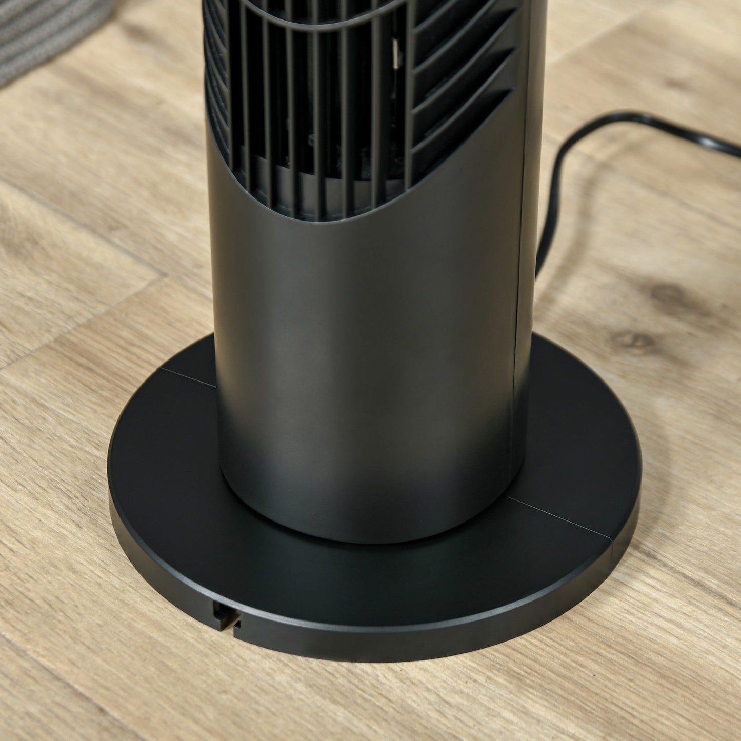 Silent Tower Fan - 3 Speeds, Remote Control, Oscillating, Black