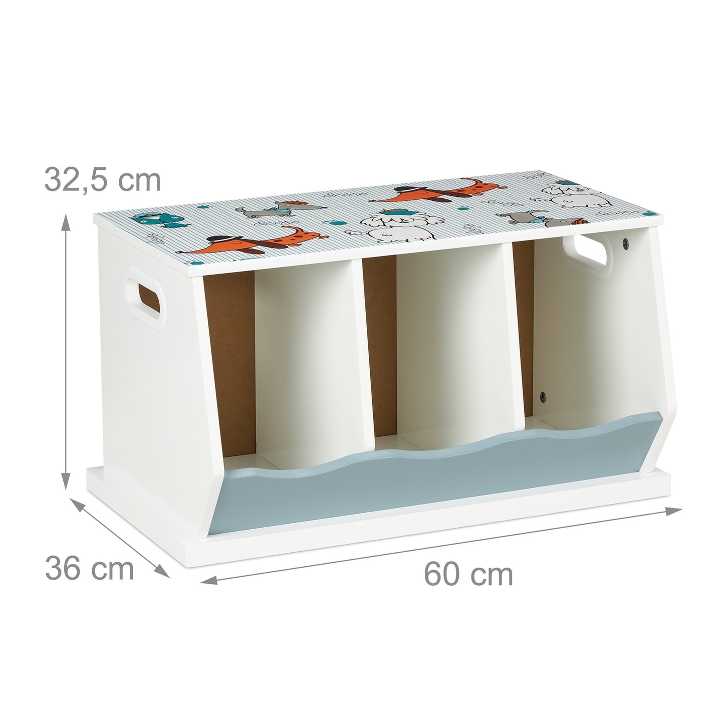Toy Storage with 3 Compartments
