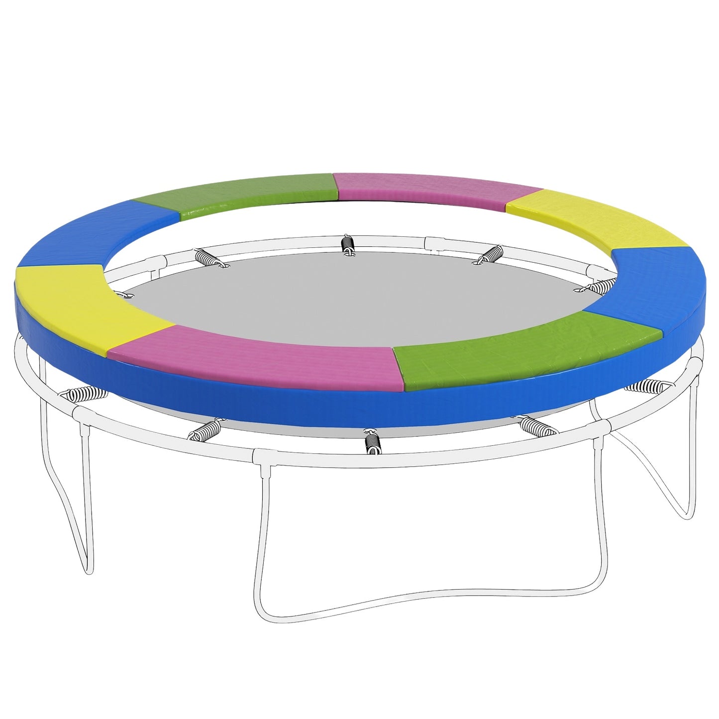 Trampoline edge cover Ø305 cm, colorful, weather-resistant & UV-protection, ideal for garden trampolines |.de