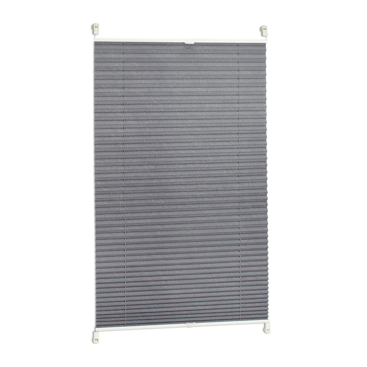 Translucent Grey Pleated Blinds – No Drill, Polyester