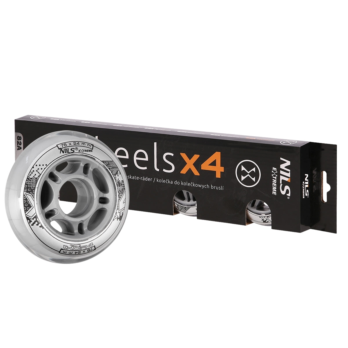 Transparent PU Skateboard Wheels 76x24mm 82A (Set of 4)