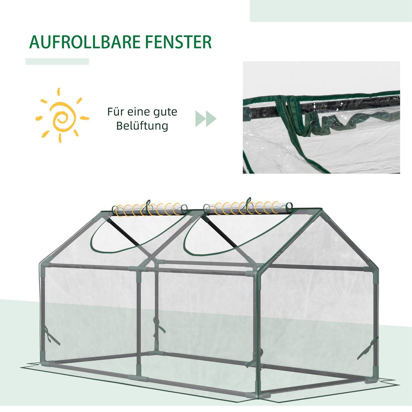 Transparent PVC greenhouse with window - 120x60x60 cm