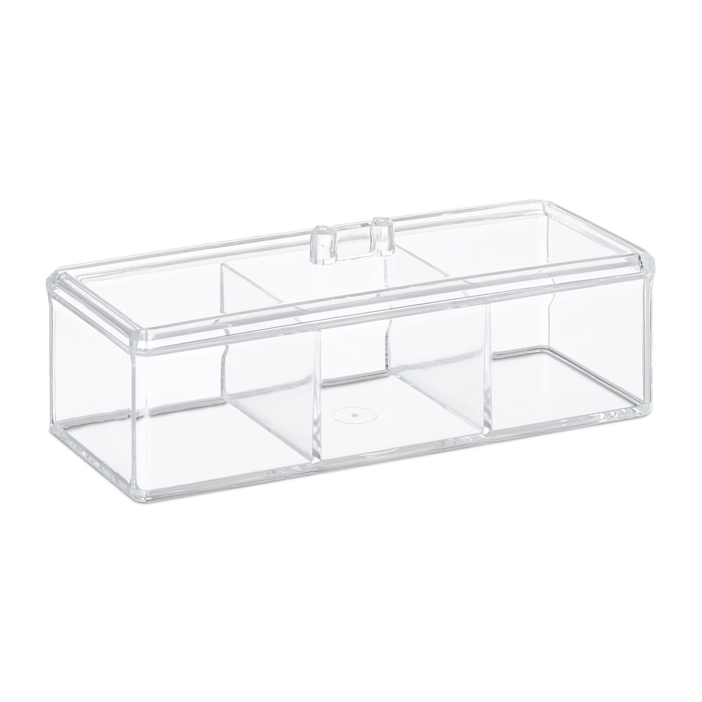 Transparent tea box with 3 compartments
