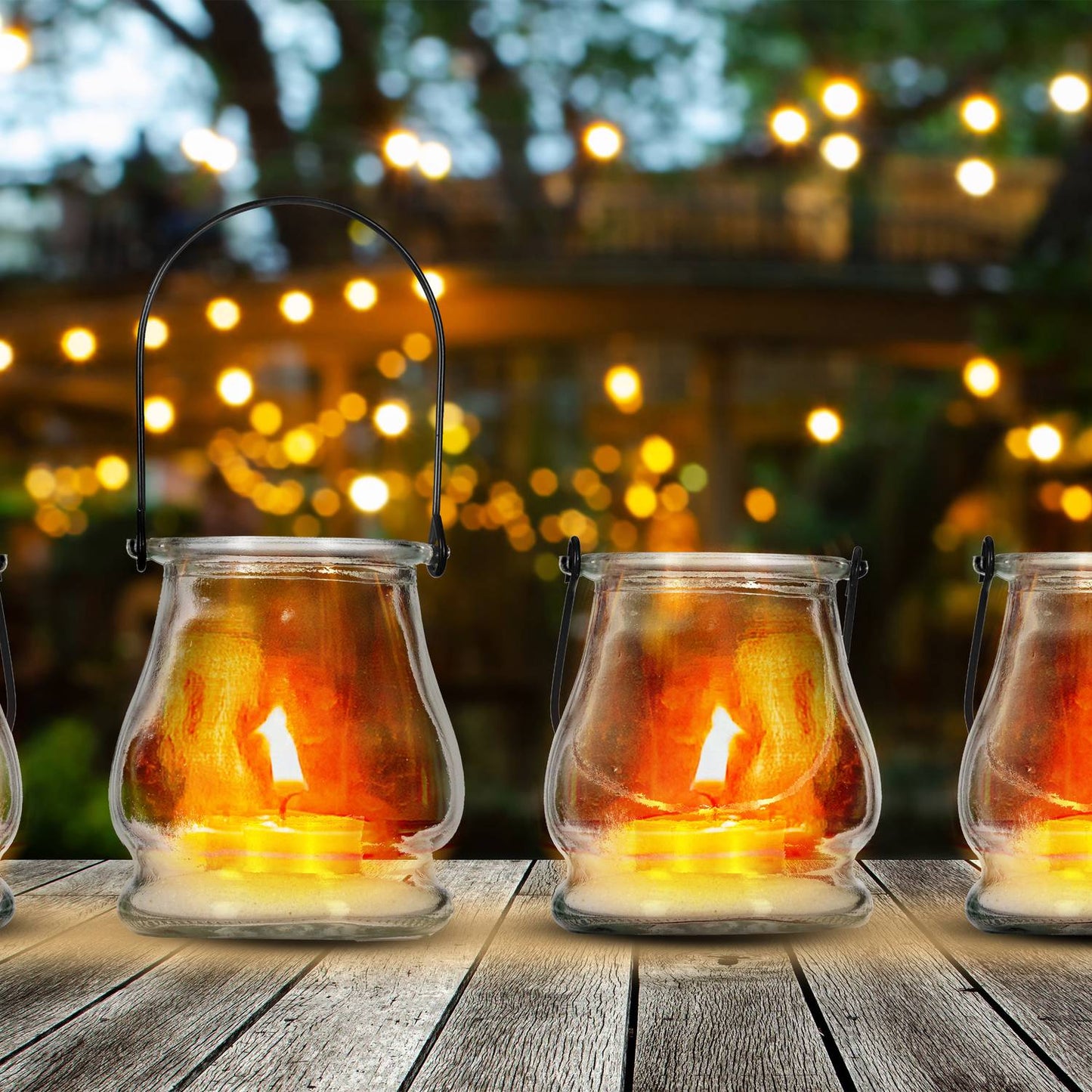 Transparent wind light set of 12