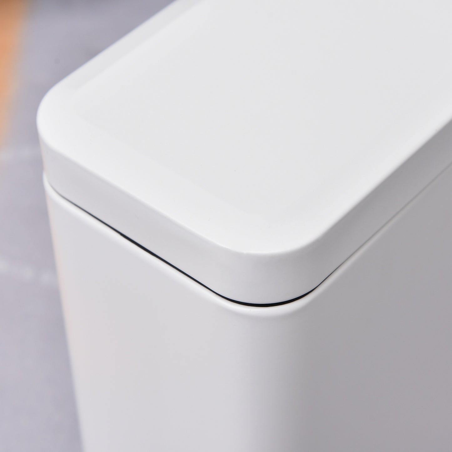 5L white metal pedal container with inner container for office