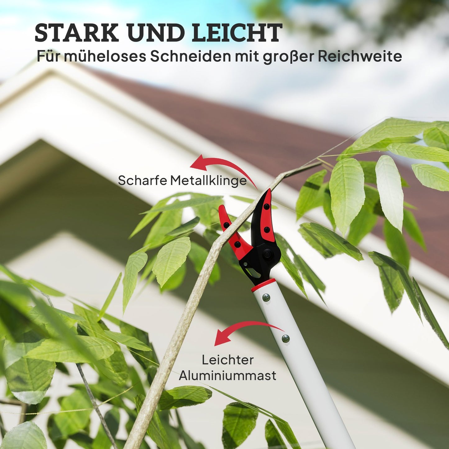 Tree Pruner, 120 cm Long, Aluminum Handle, Red