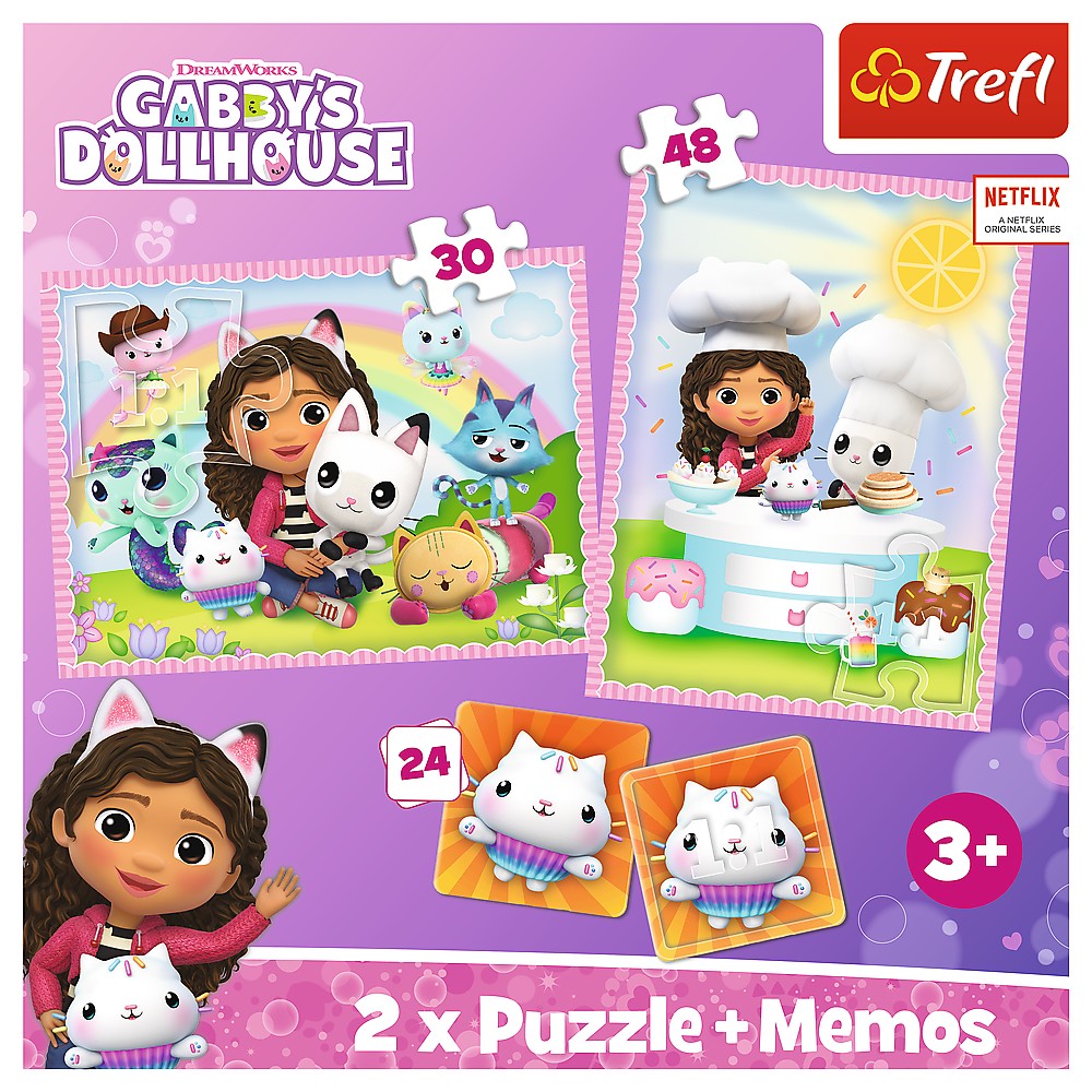 Trefl Gabby´S Dollhouse Puzzle Set With Memo Cards